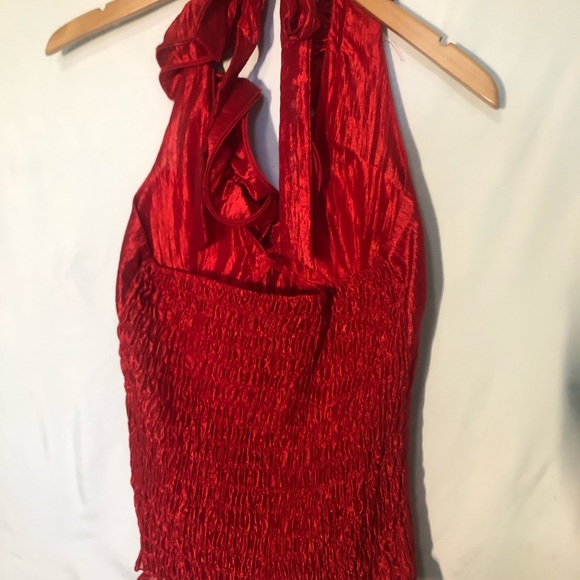 Red Ruffle Halter Top - Picture 3 of 3